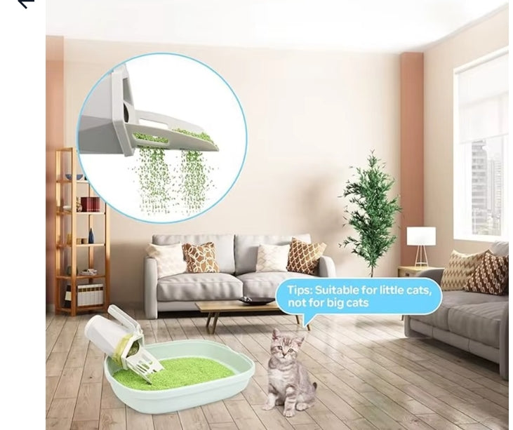 Cat litter scoop with waste bin
