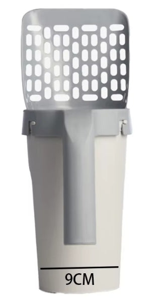 Cat litter scoop with waste bin