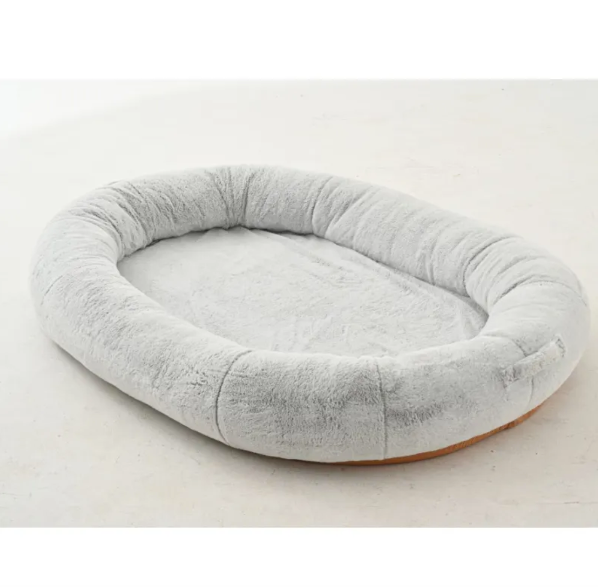 Oversized Light Gray Human-Dog Bed