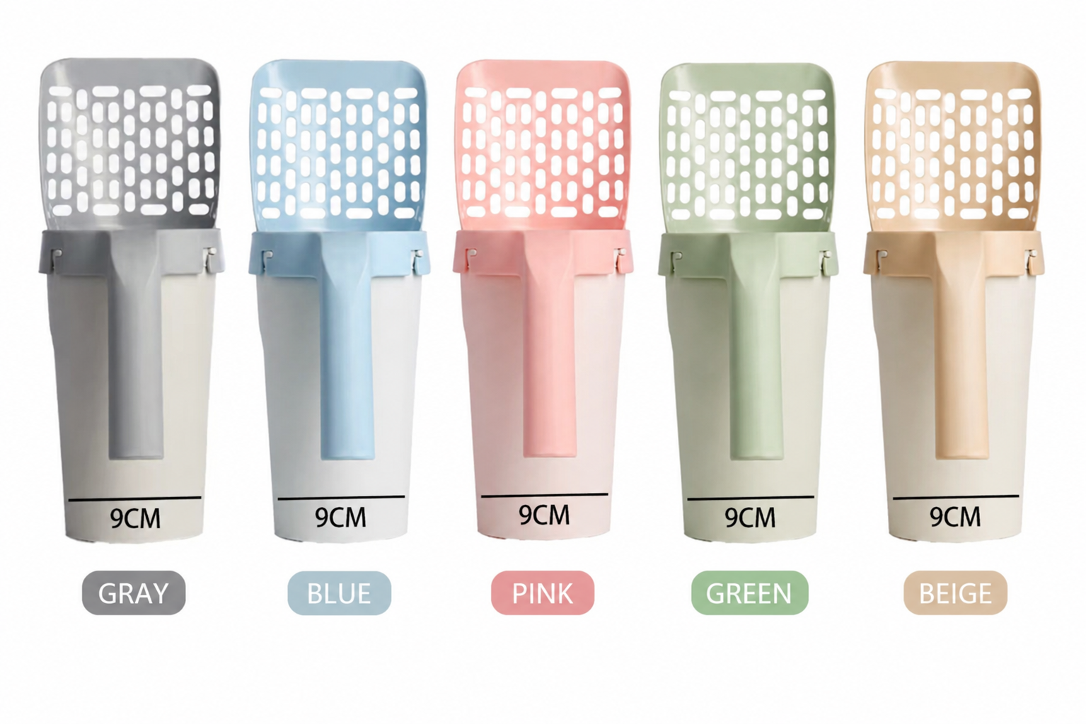 Cat litter scoop with waste bin